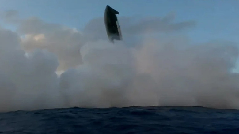 SpaceX’s enormous Starship splashes down after test flight
