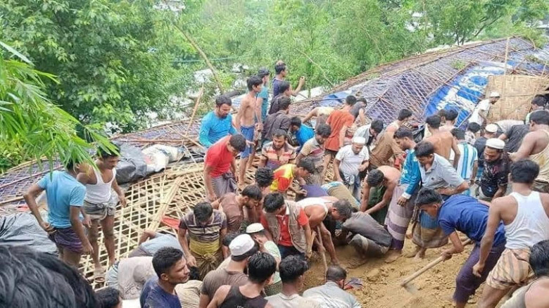 Death toll from Rohingya camp landslide stands to five