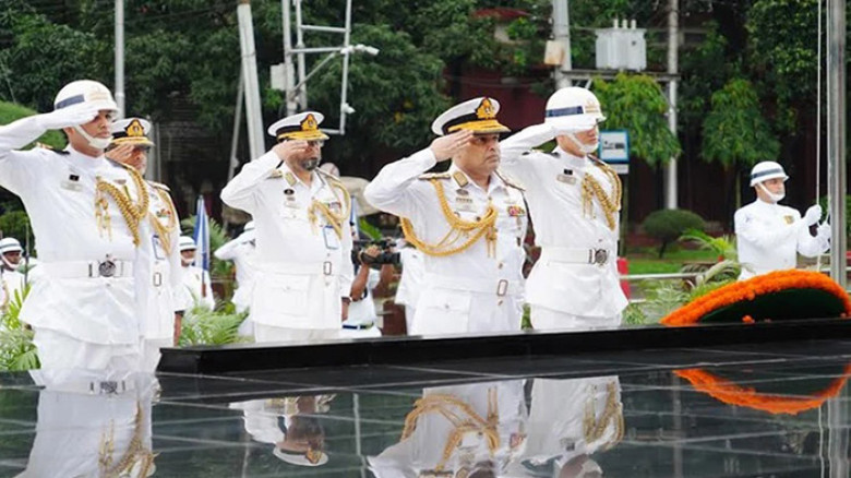 Navy Chief Vice Admiral Khondkar Misbah-ul-Azim pays tribute to Shikha Anirban