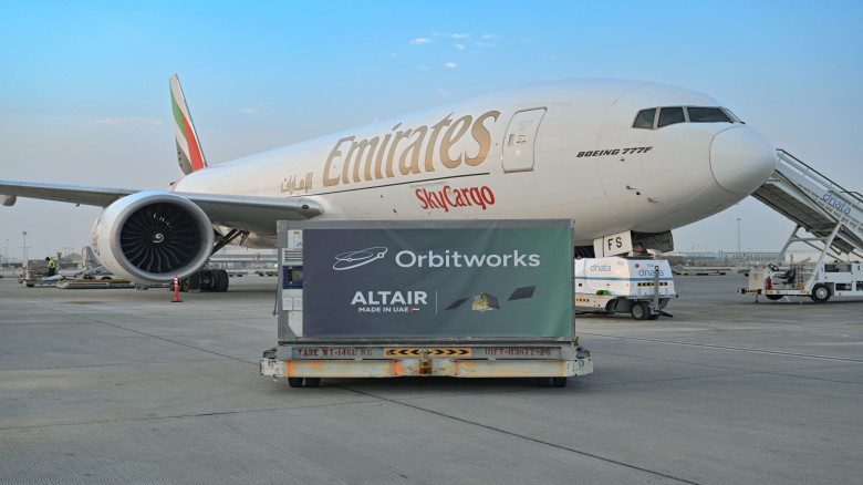 Emirates SkyCargo flies UAE's first AI satellite to US