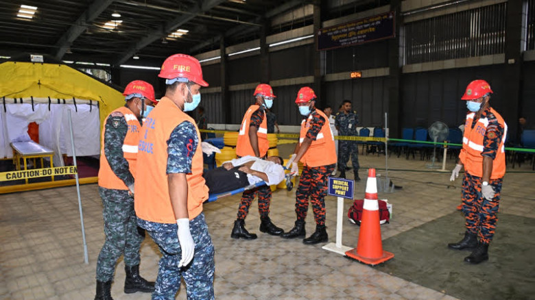 Navy, Fire Service hold joint chemical accident drill in Cha