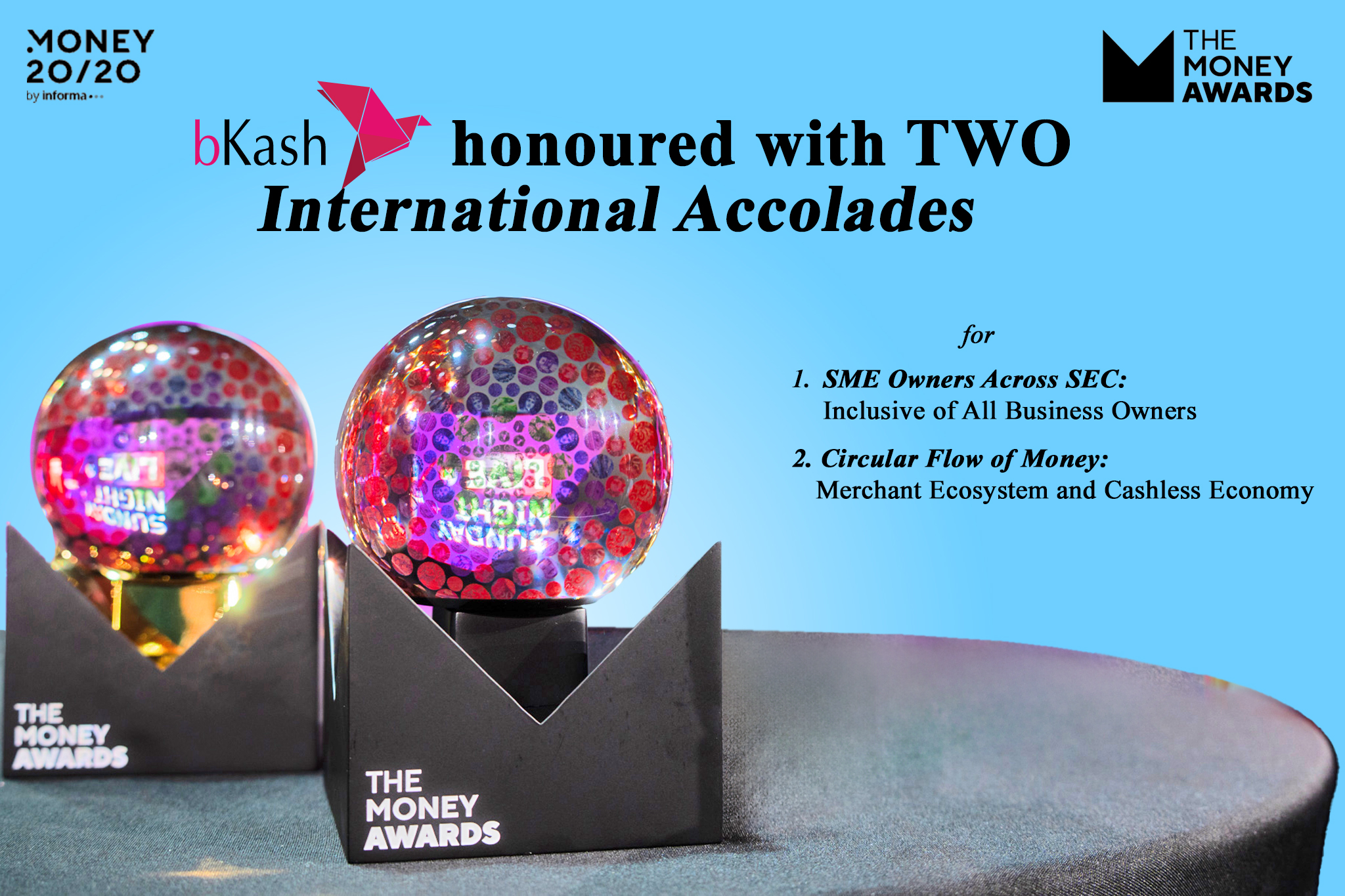 bKash wins two international awards at The Money Awards 2026