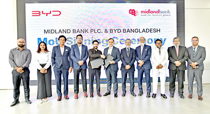 Midland Bank signs MoU with CG Runner BD Ltd